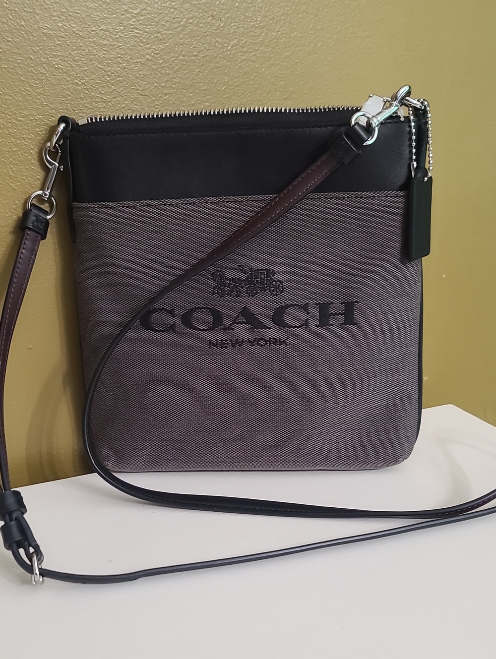 NWOT Coach Gray & Black Crossbody Bag